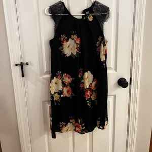 Bobeau floral dress, size Small, black & floral design